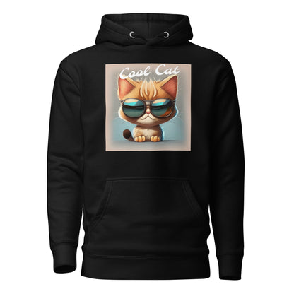 Cool Cat Men's Funny Hoodie Black