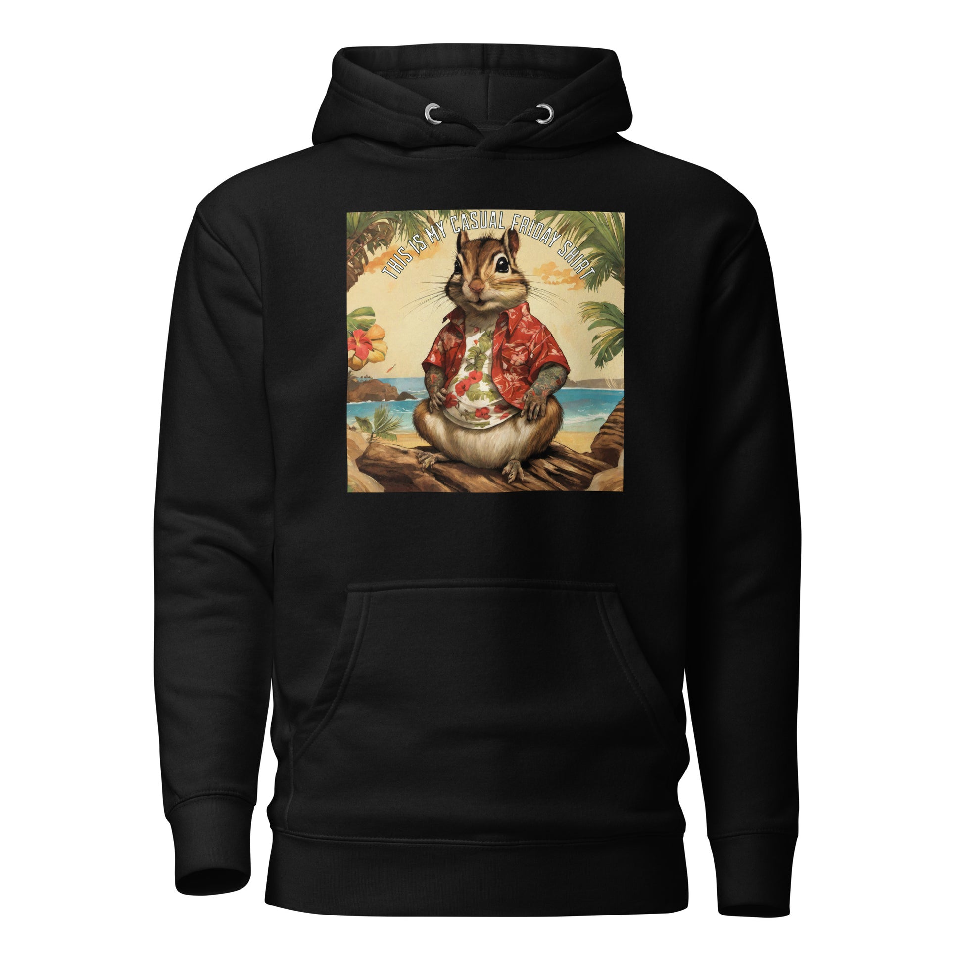 Casual Friday Squirrel Men's Funny Hoodie Black