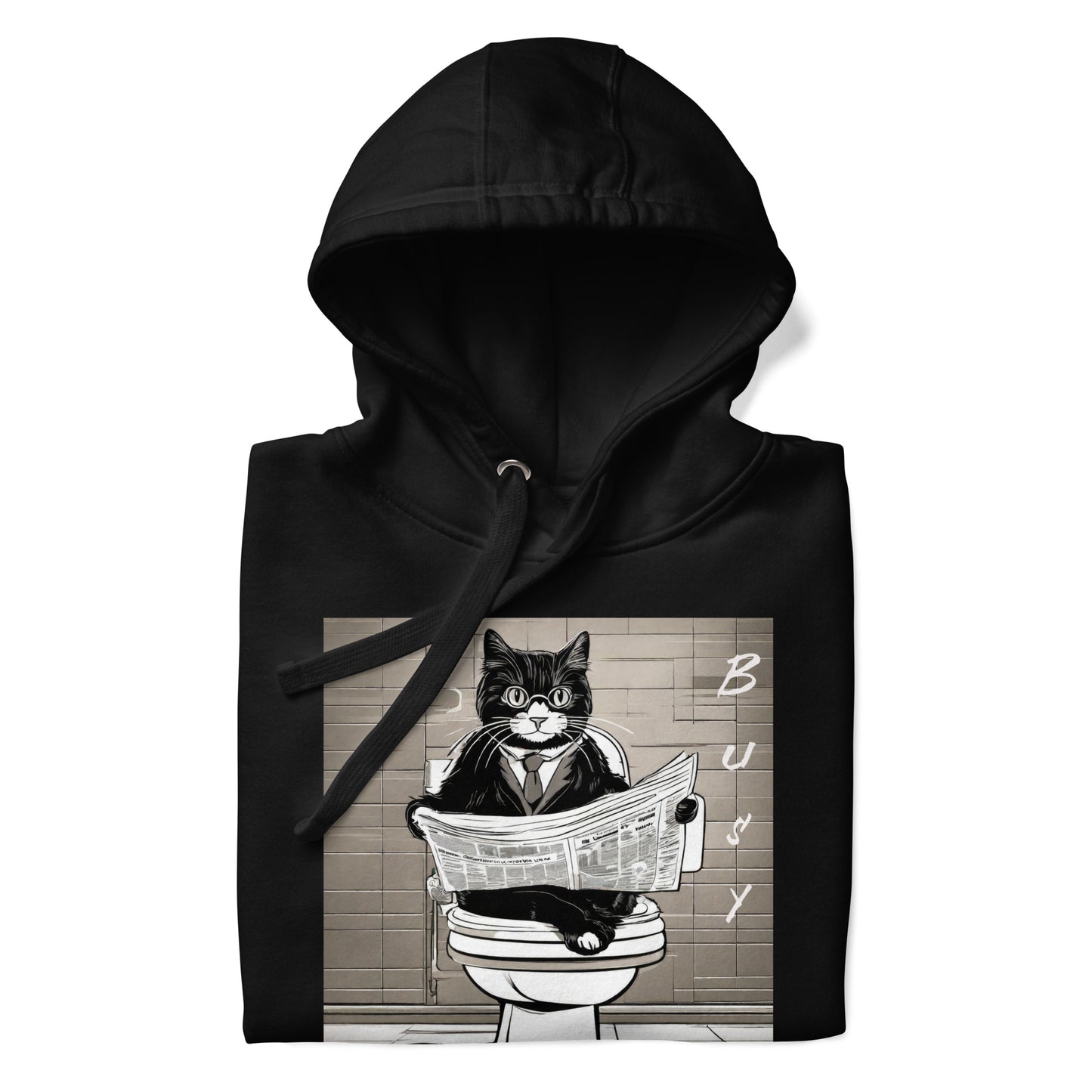 Busy Cat Men's Funny Hoodie