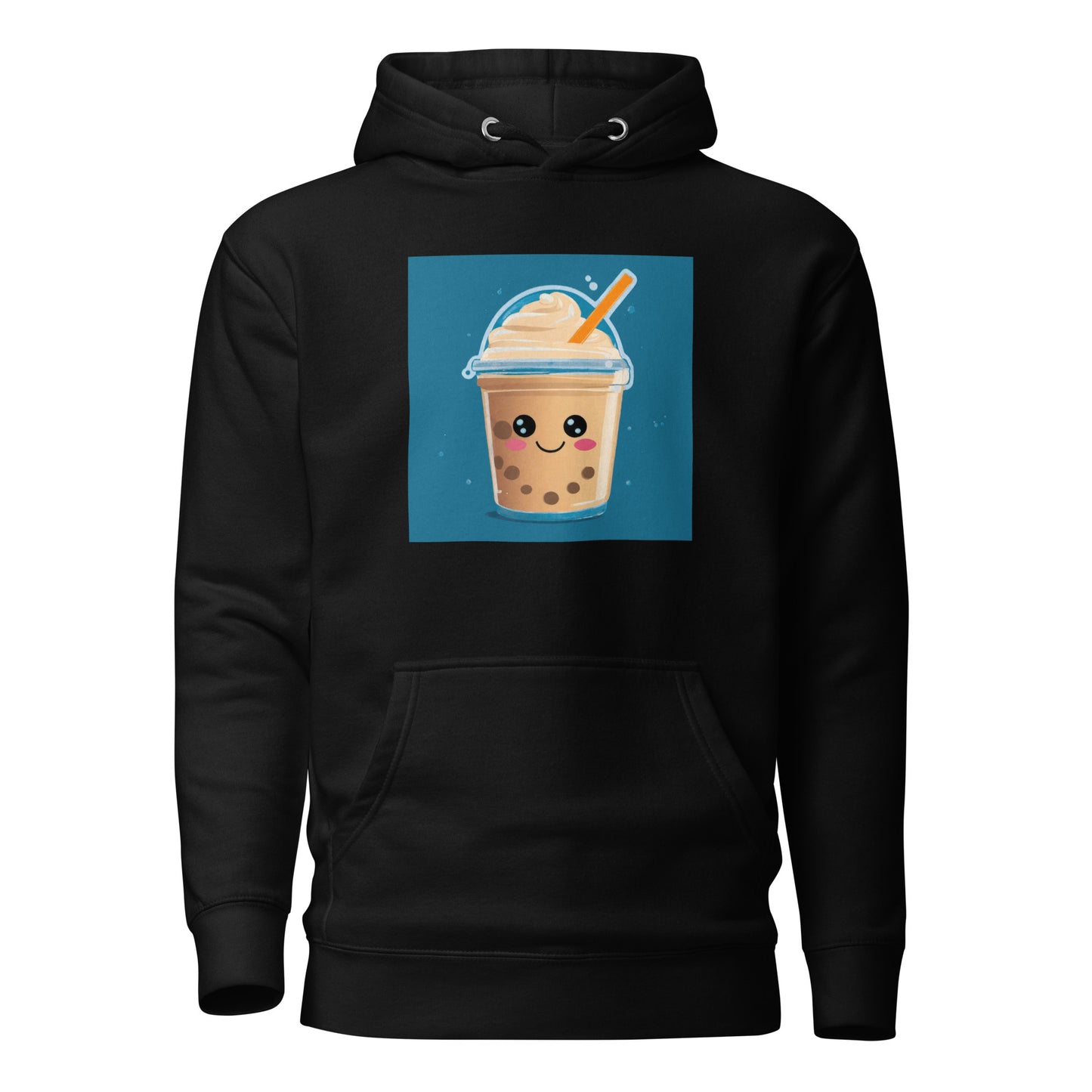 Boba Bubble Milk Tea Men's Funny Hoodie Black