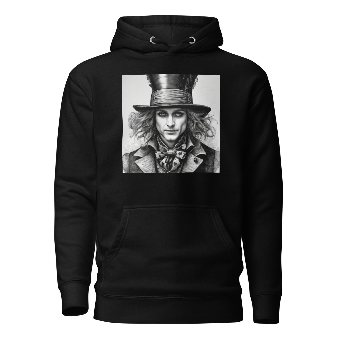 Serenely Eccentric Mad Hatter Men's Hoodie Black