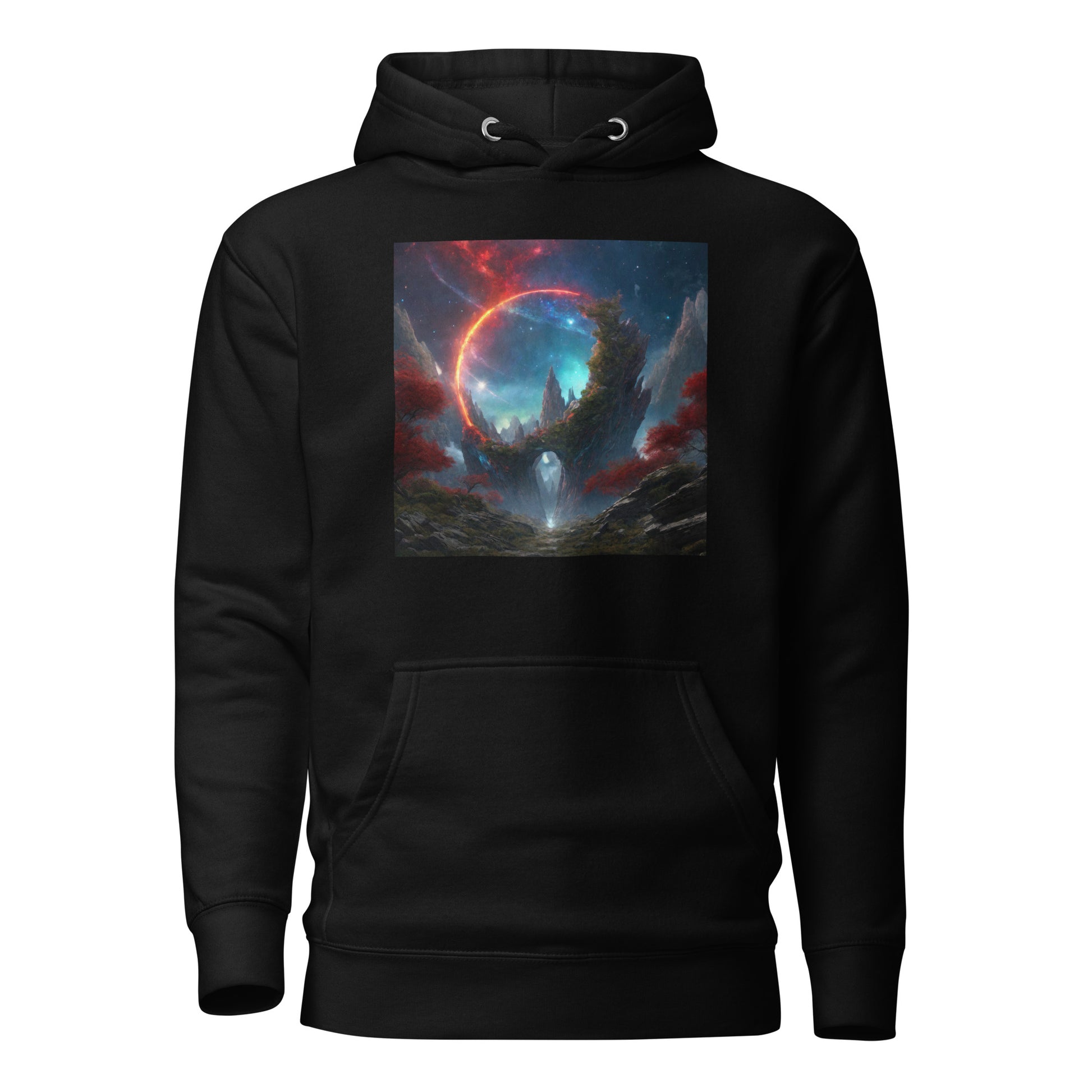 Ring of Fire Futuristic Landscape Men's Graphic Hoodie Black