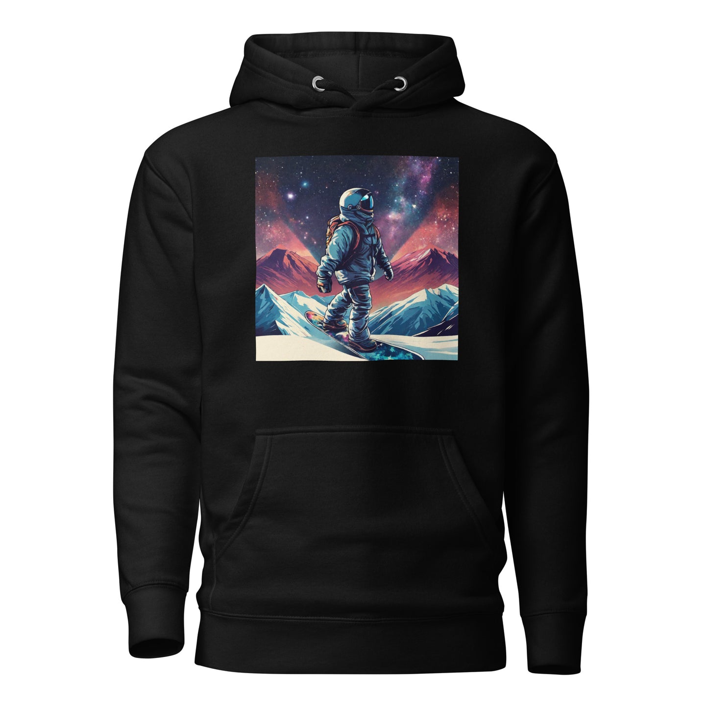 Snowboarding Astronaut Men's Hoodie Black