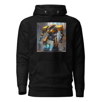 Yellow Mechanical Marvel Men's Hoodie Black