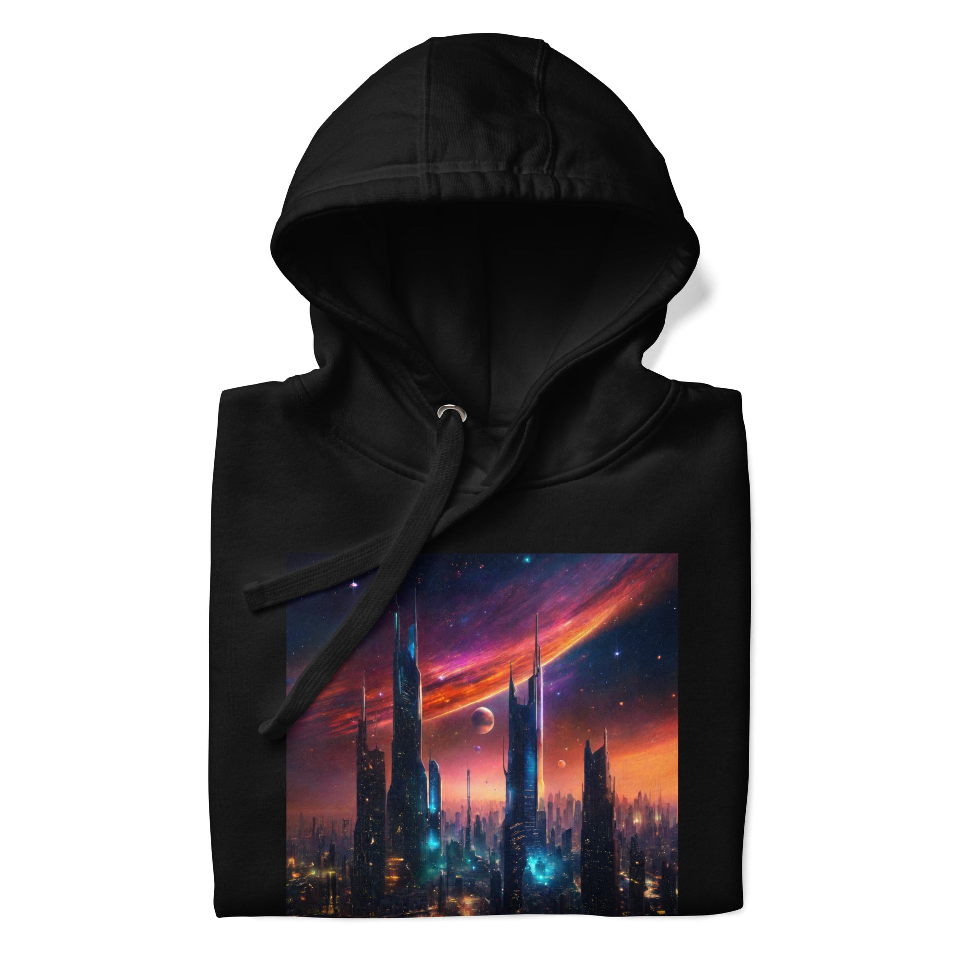 Futuristic Ciyscape Men's Pullover Sweatshirt Hoodie