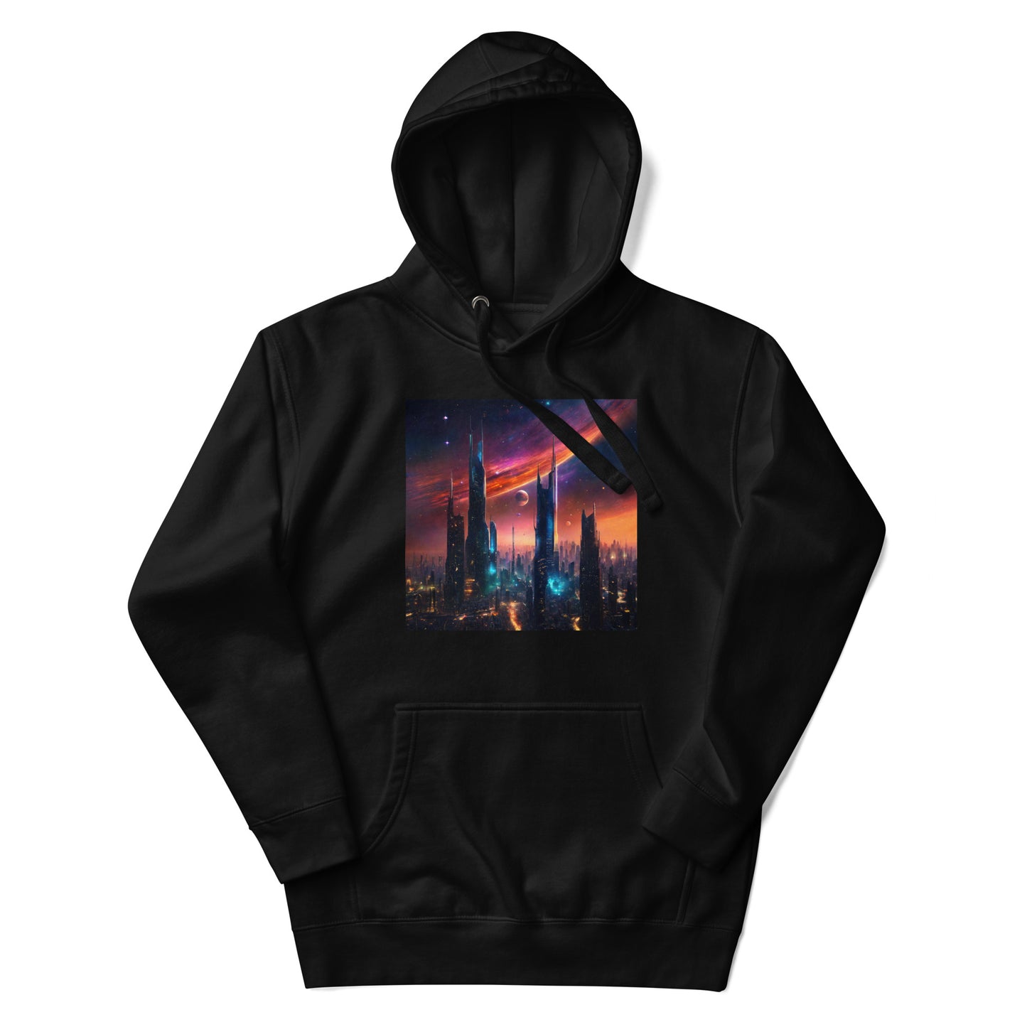 Futuristic Ciyscape Men's Pullover Sweatshirt Hoodie