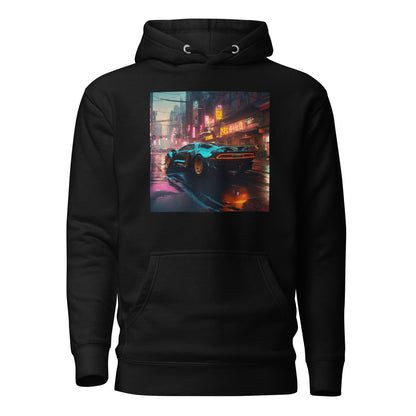 Cyberpunk Car Men's Futuristic Hoodie Black