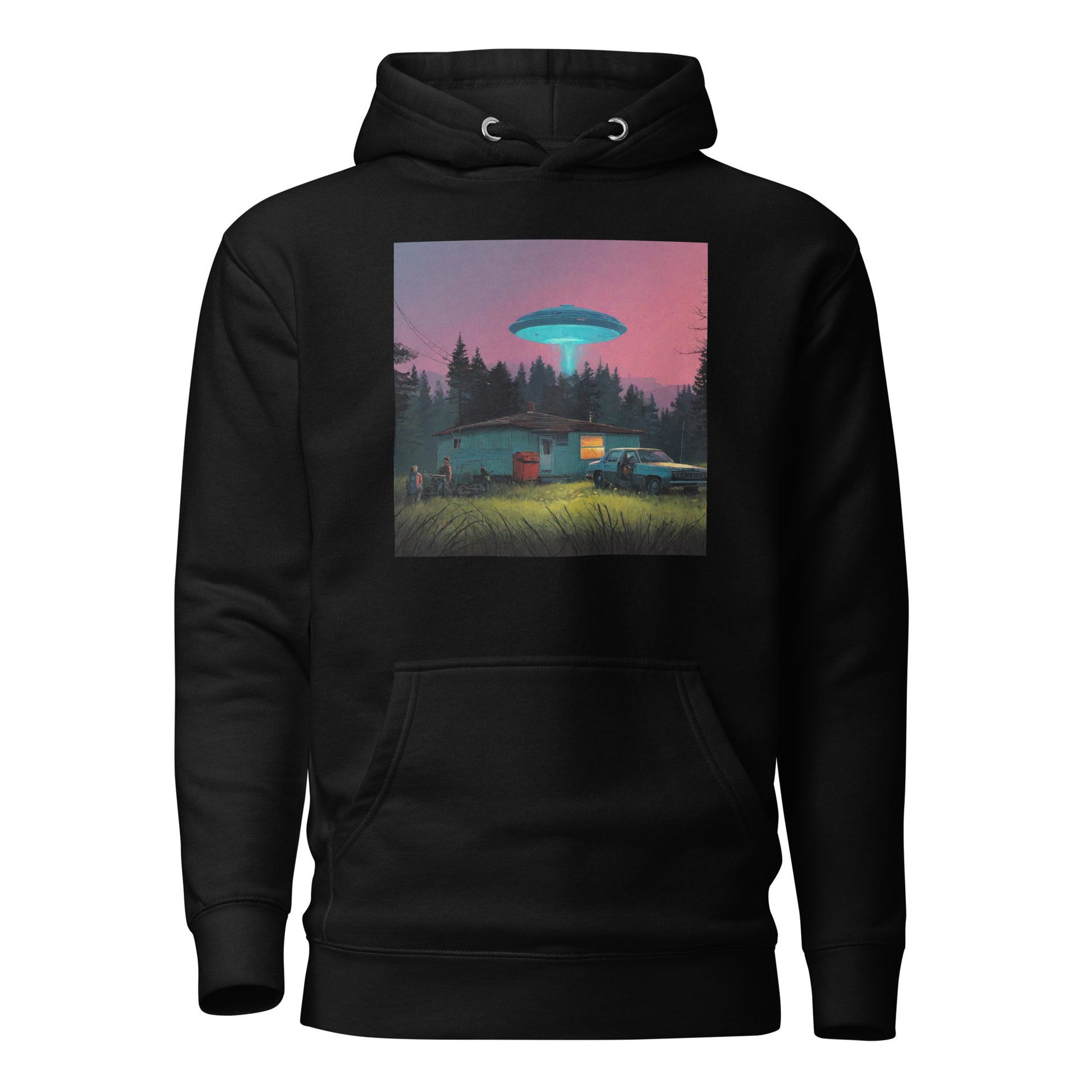 Backwoods Alien Abduction Men's Graphic Hoodie Black