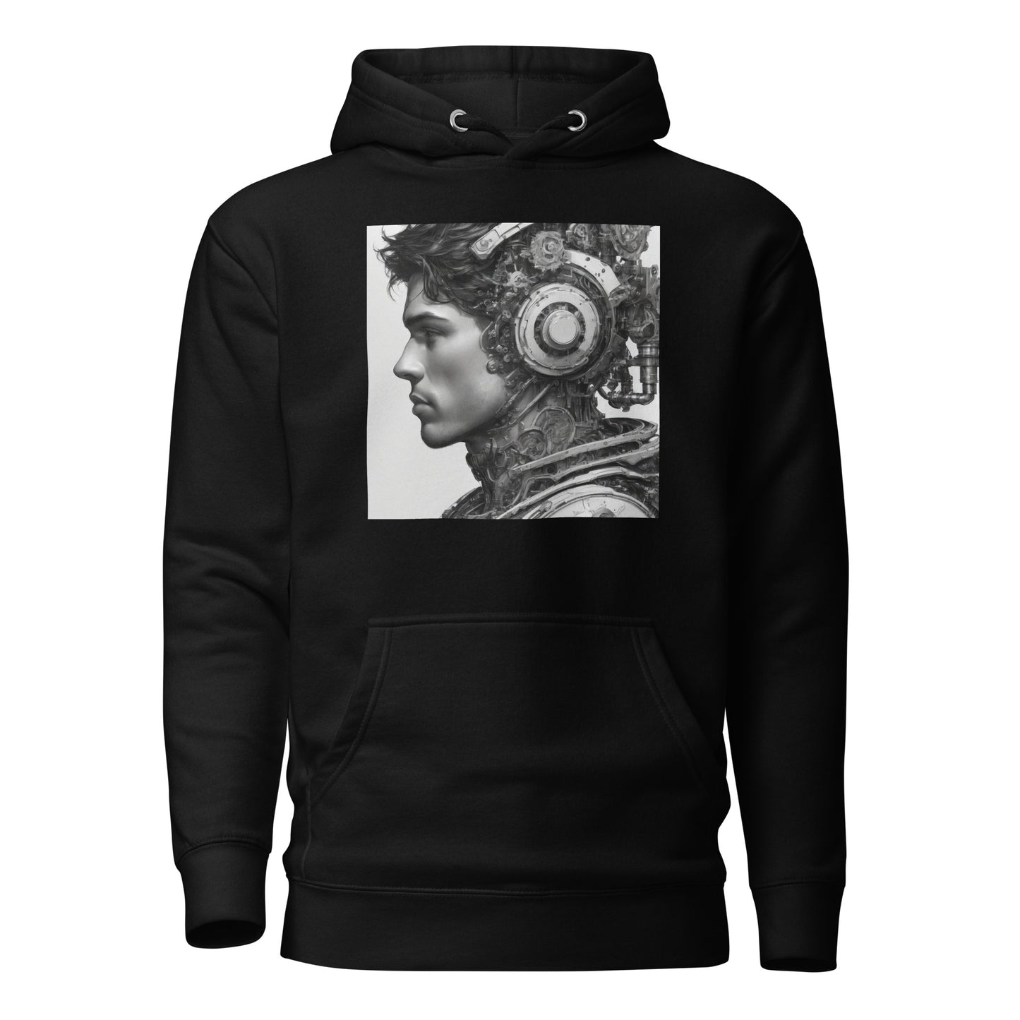 Bio-Mechanical Man Men's Sci-Fi Hoodie Black