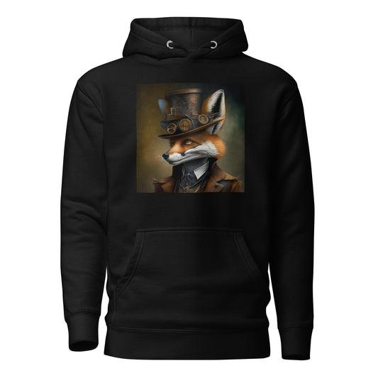 Gears & Genius Steampunk Fox Men's Hoodie Black