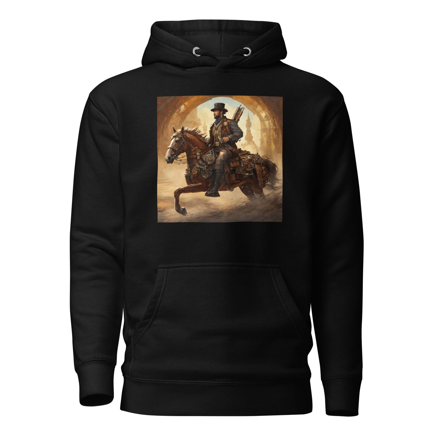 Geared Up Gunslinger Men's Steampunk Hoodie Black