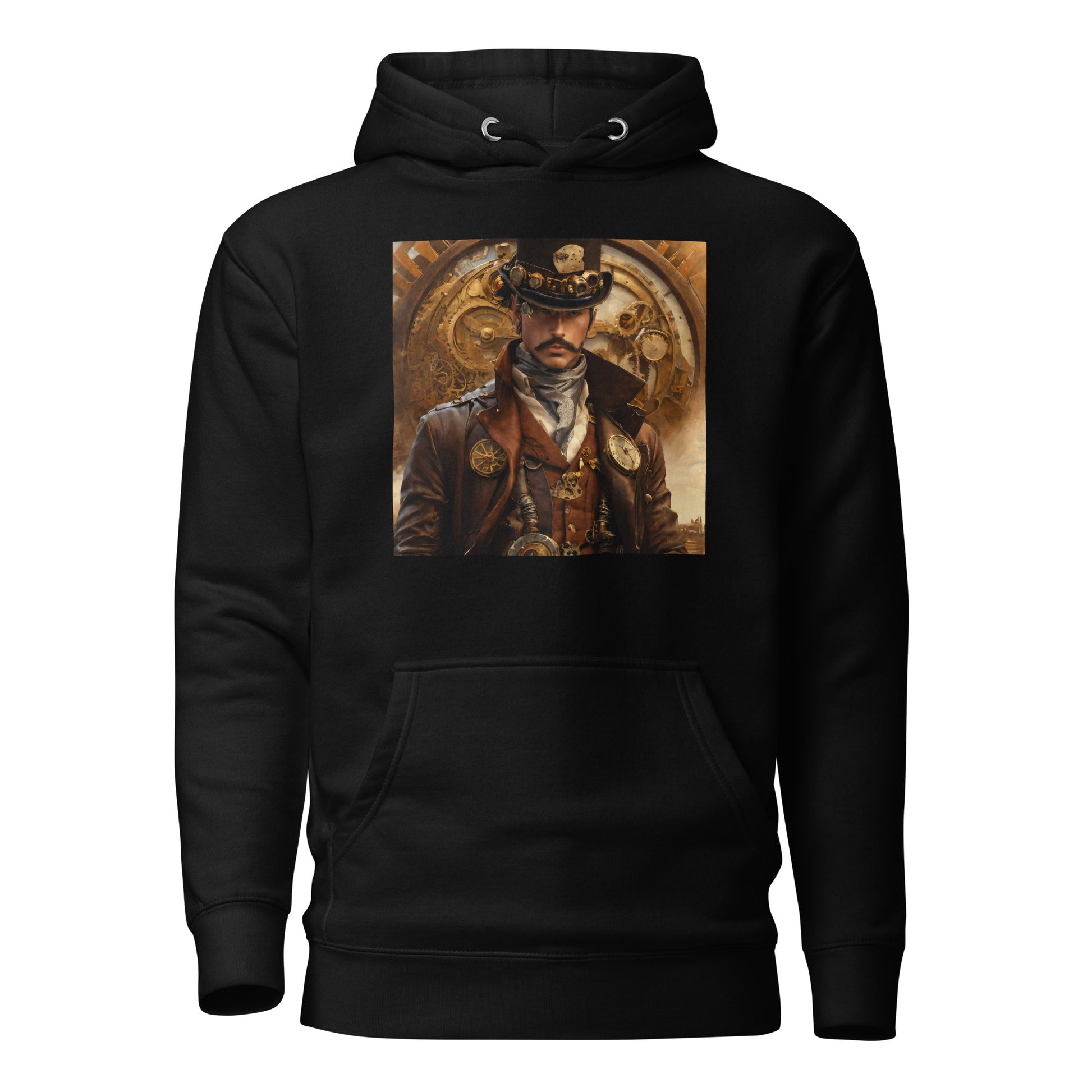 Brass and Copper Cowboy Men's Steampunk Hoodie Black