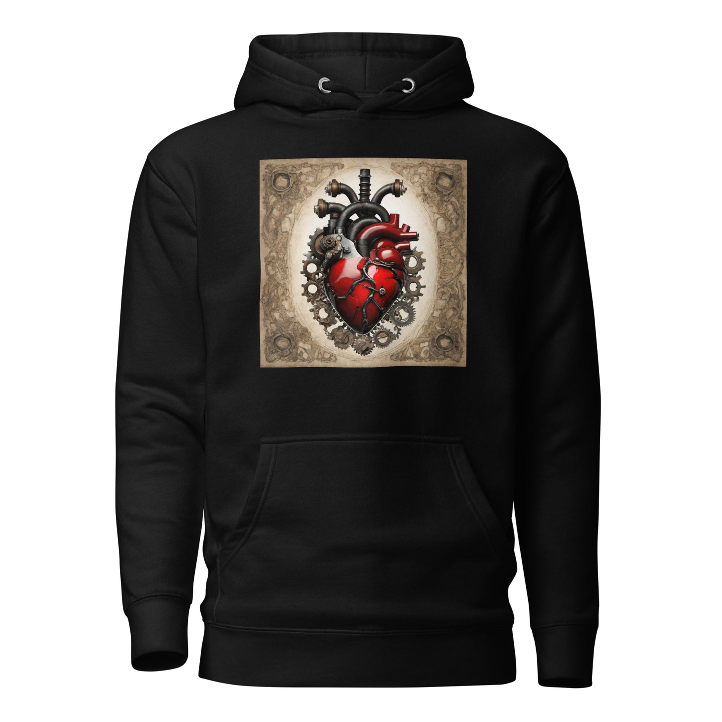 Gears Make My Blood Pump Men's Steampunk Hoodie Black