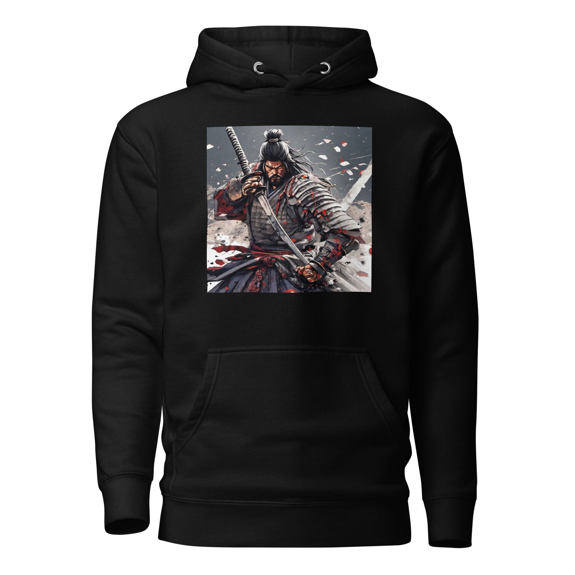 Fierce Samurai Men's Anime Hoodie Black