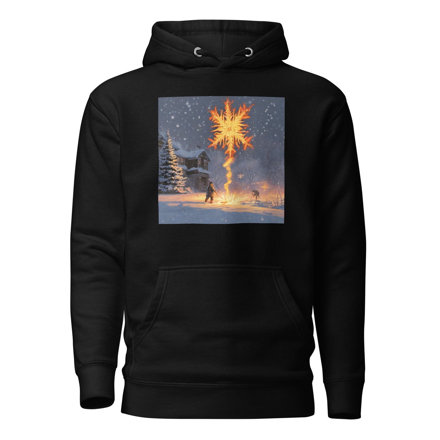 Fire from Ice Snowflake Men's Anime Hoodie Black