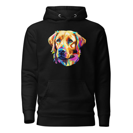 Geometric Golden Lab Men's Graphic Hoodie Black