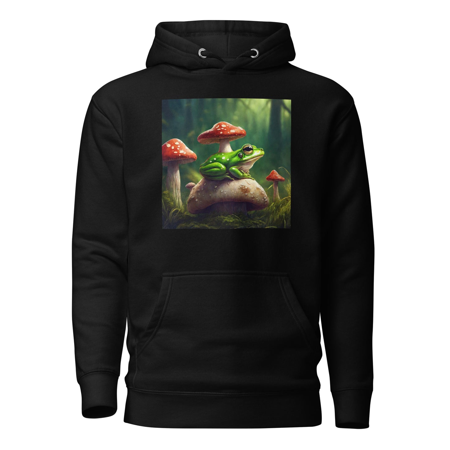 Frog & Shrooms Men's Animal Hoodie Black