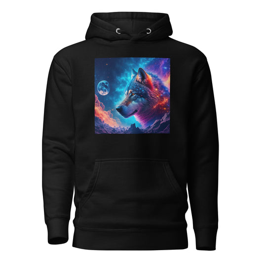 Majestic Wolf Men's Graphic Hoodie Black