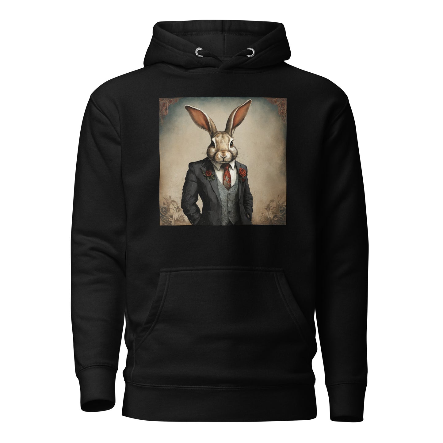 Regal Rabbit Men's Animal Hoodie Black