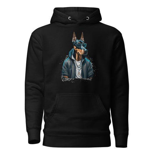 Dobermann in Shades Men's Dog Hoodie Black