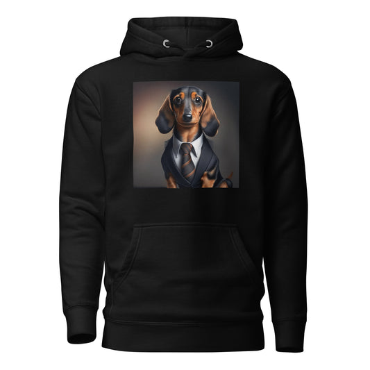 Dapper Dachshund Men's Dog Lover Hoodie Black