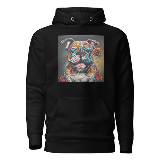 Day of the Dead Bulldog Men's Dog Lover Hoodie Black