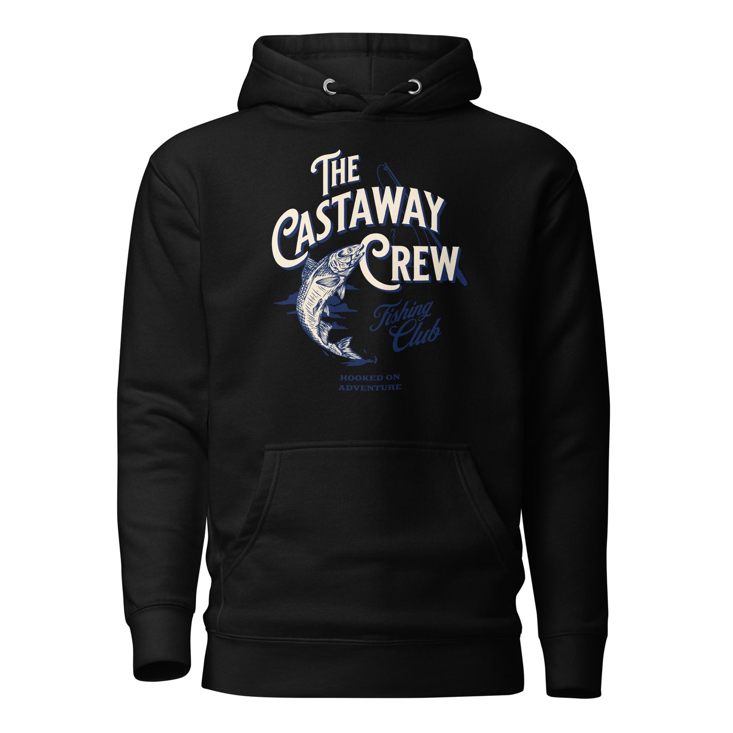 The Castaway Crew Fishing Club Hoodie for Dad Black