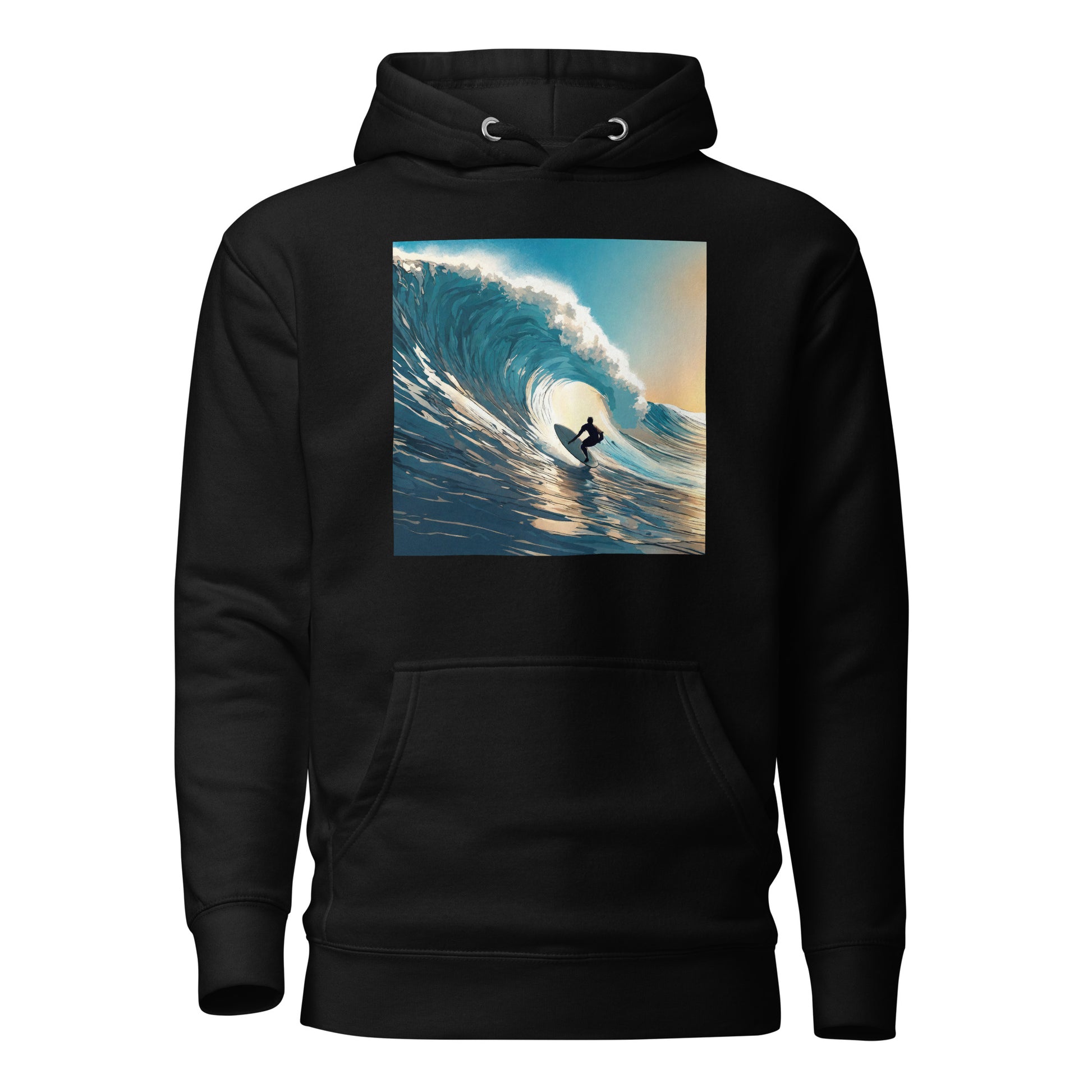 Catching Waves Surfing Men's Hoodie Black