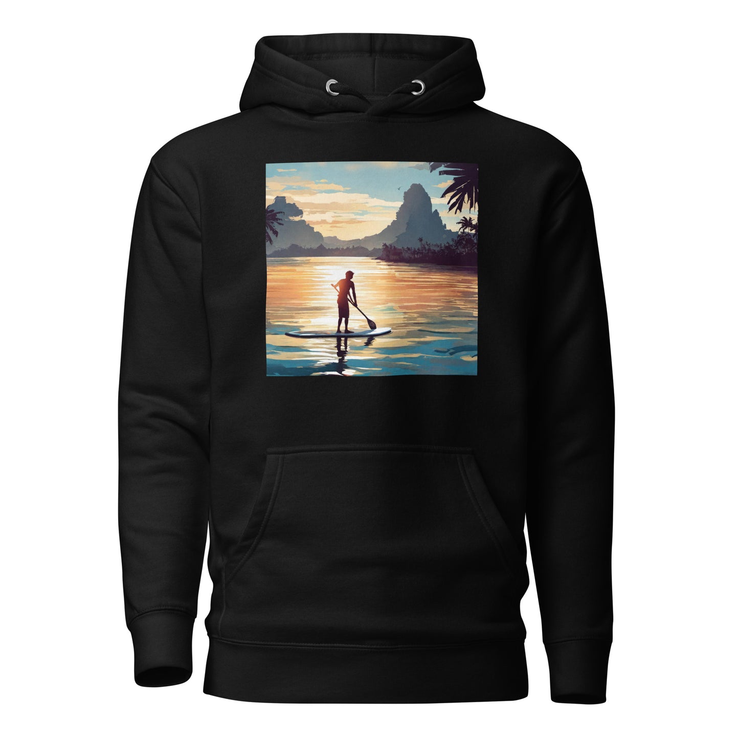 Paddleboarding Paradise Men's Hoodie Black