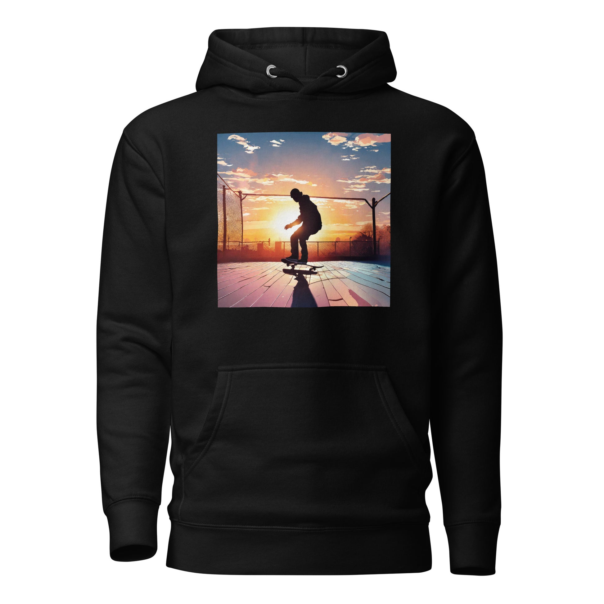 Skateboarding in the Sunset Men's Hoodie Black