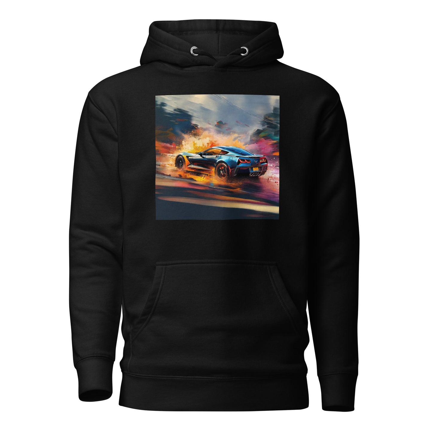 Colorful Corvette Men's Car Hoodie Black