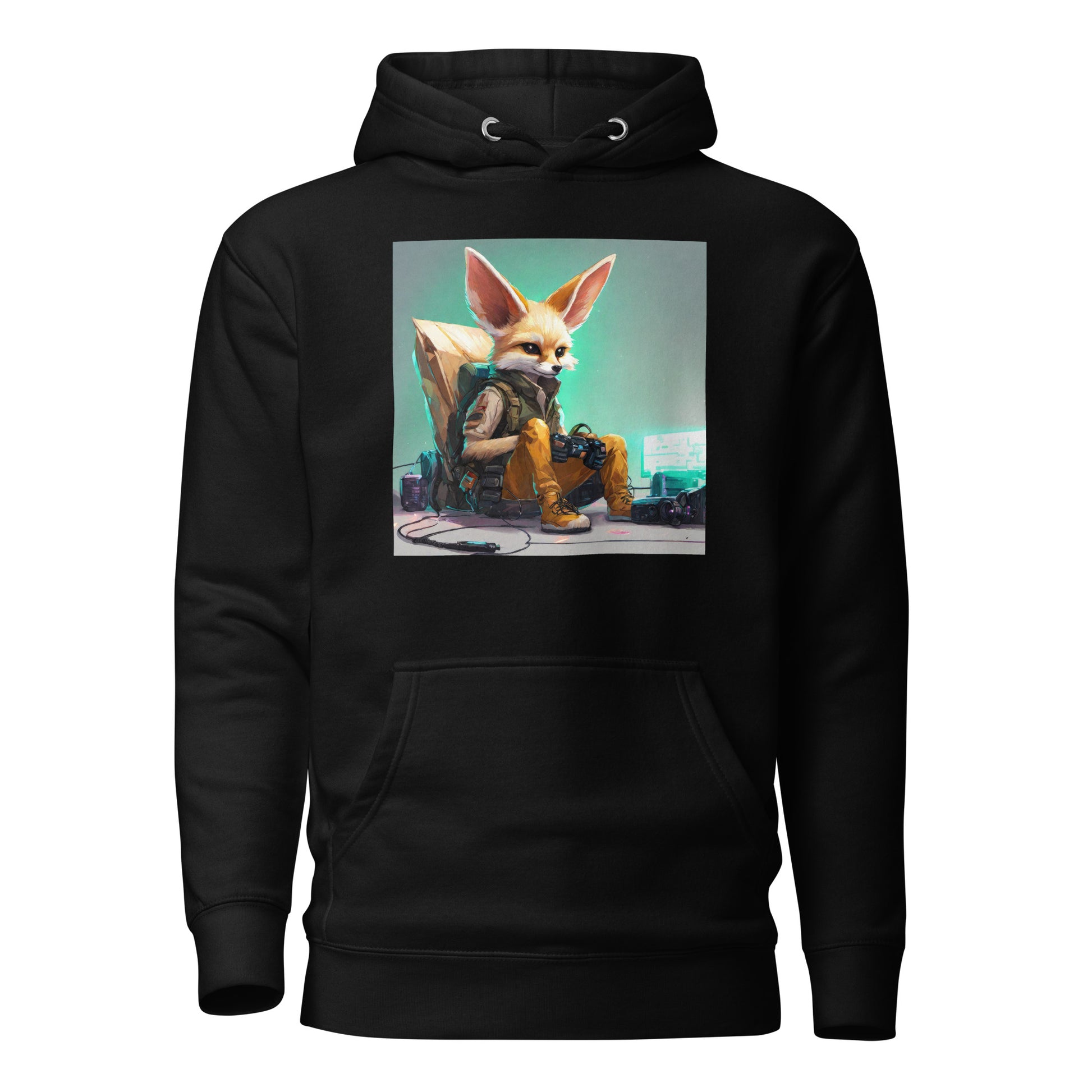 Fennec Fox Men's Gamer Hoodie Black