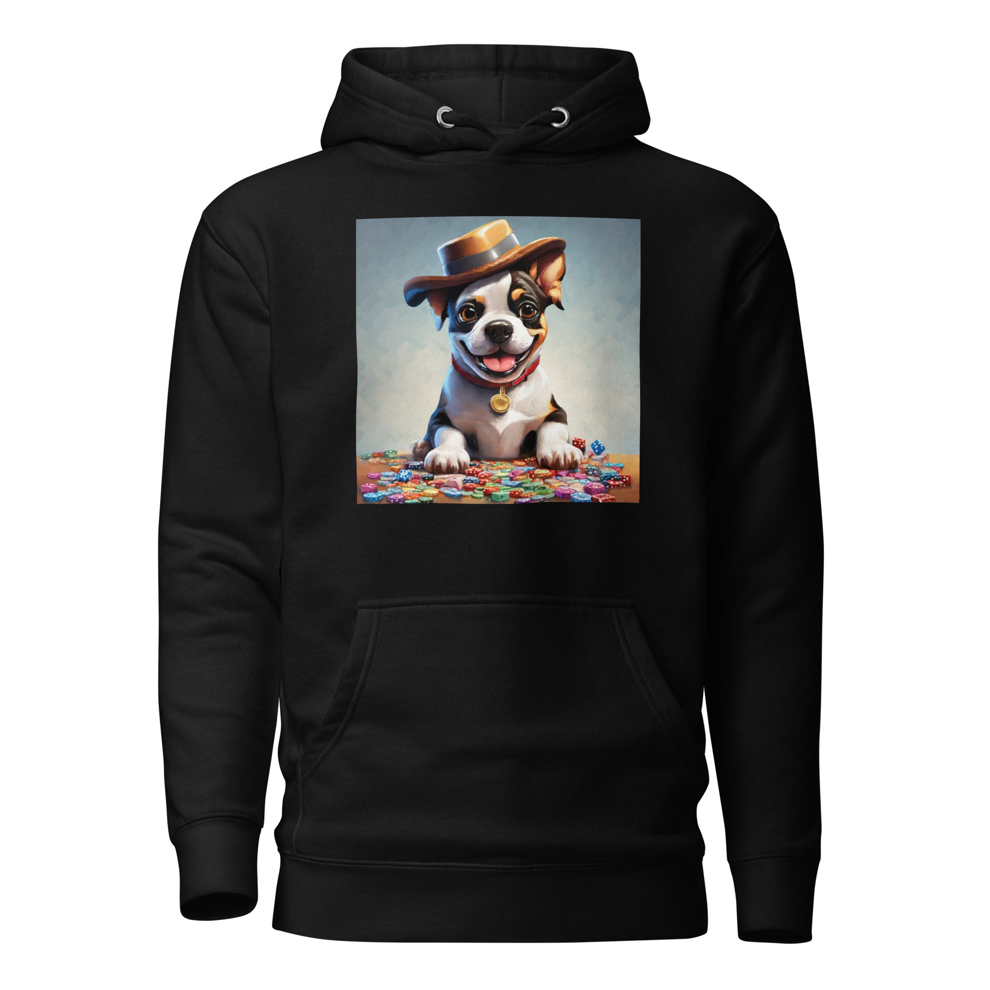 Lucky Dog Poker Night Men's Hoodie Black