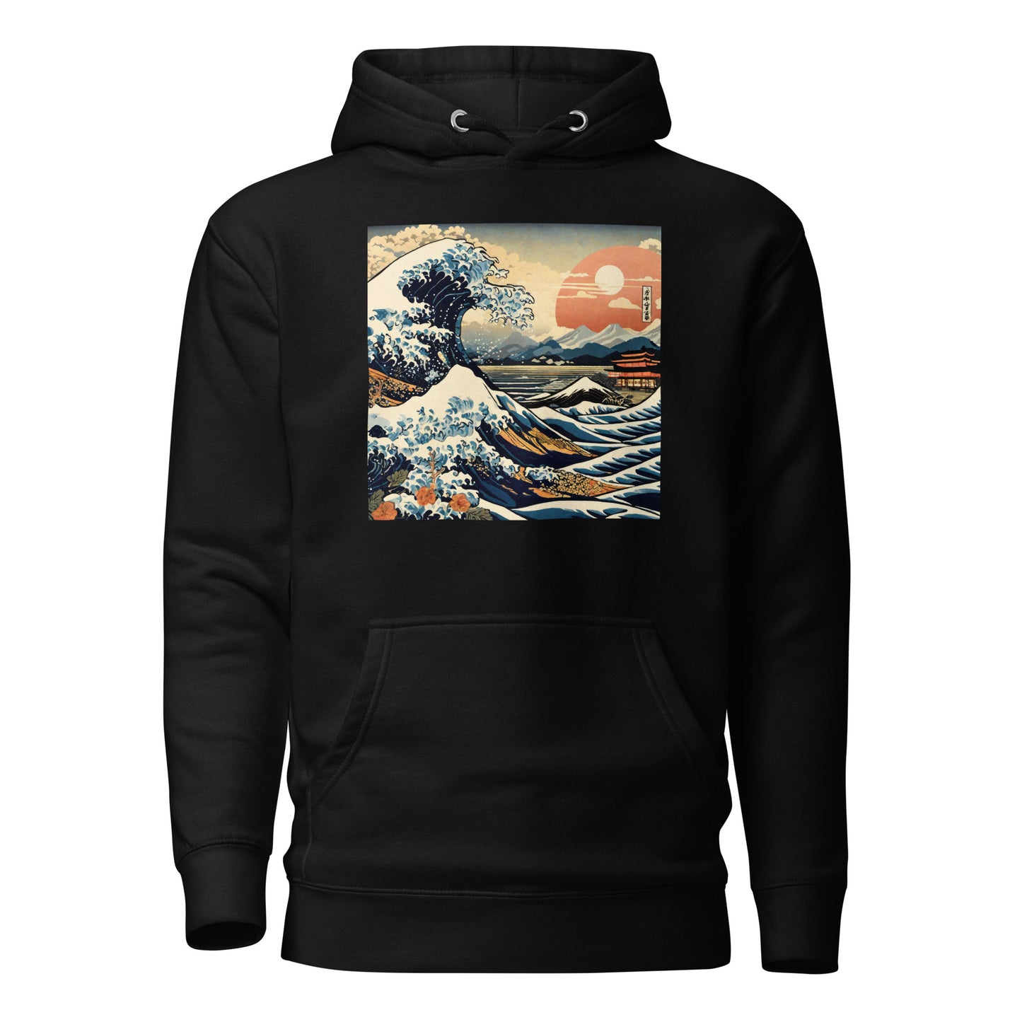 Ukiyo-e Wave Men's Hoodie Black