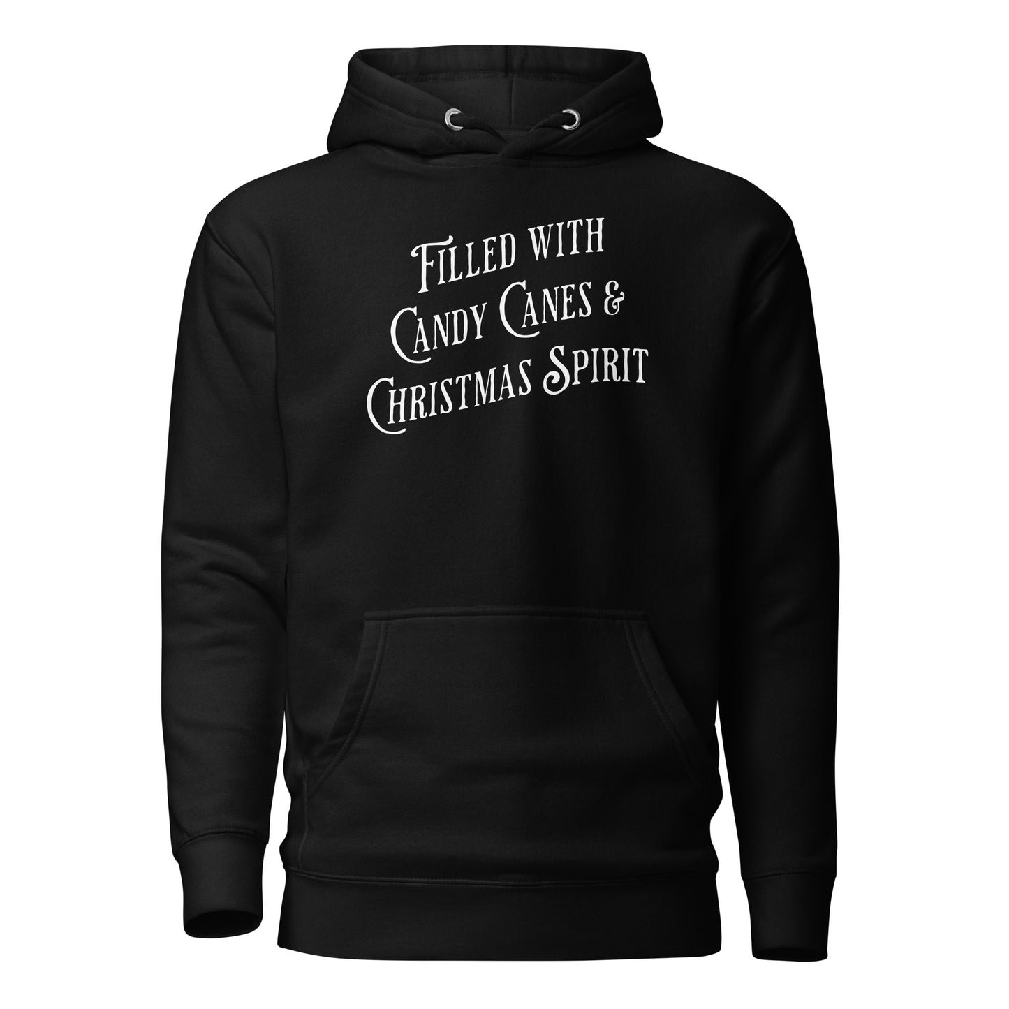 Filled with Candy Canes & Christmas Spirit Men's Hoodie Black