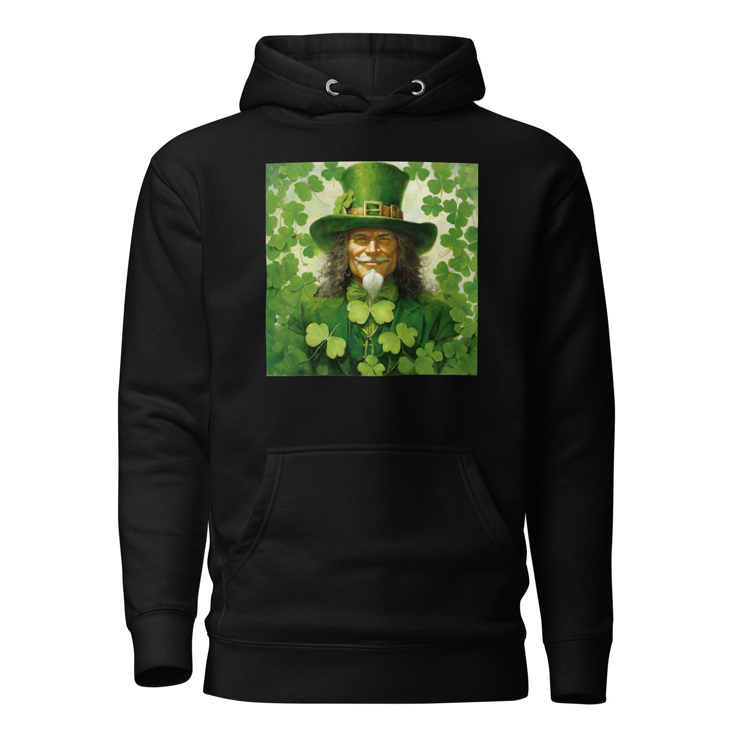 Leprechaun Shamrock Men's Hoodie for St Patty's Day Black