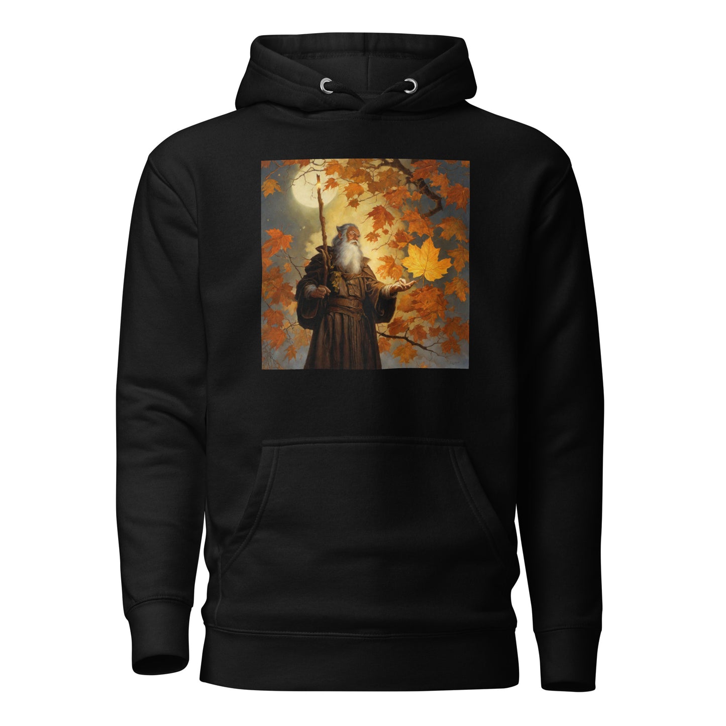 Mage Conjuring Fall Leaves Men's Hoodie Black