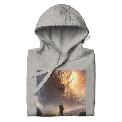 Small Warrior Facing a Giant Beast Men's Hoodie