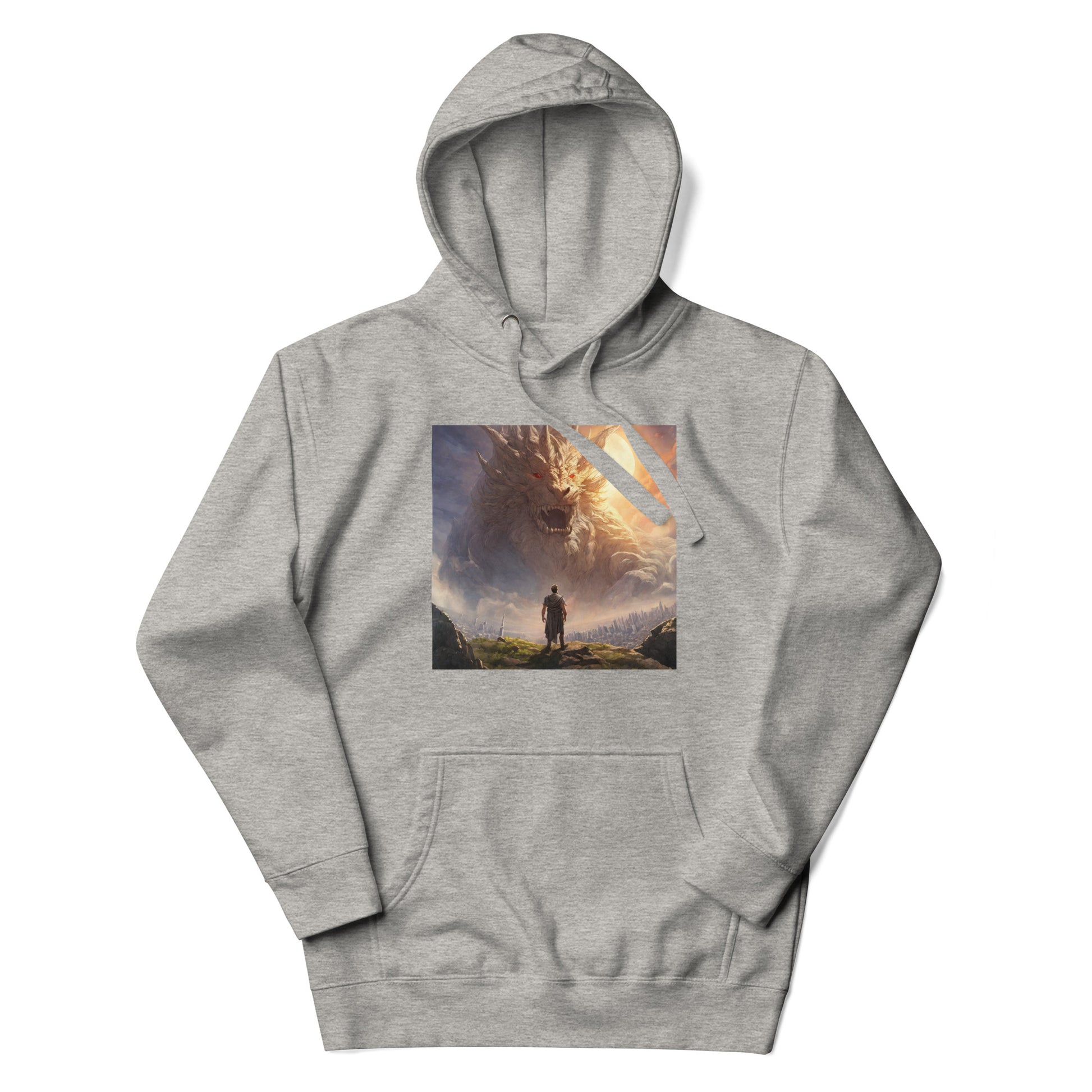 Small Warrior Facing a Giant Beast Men's Hoodie