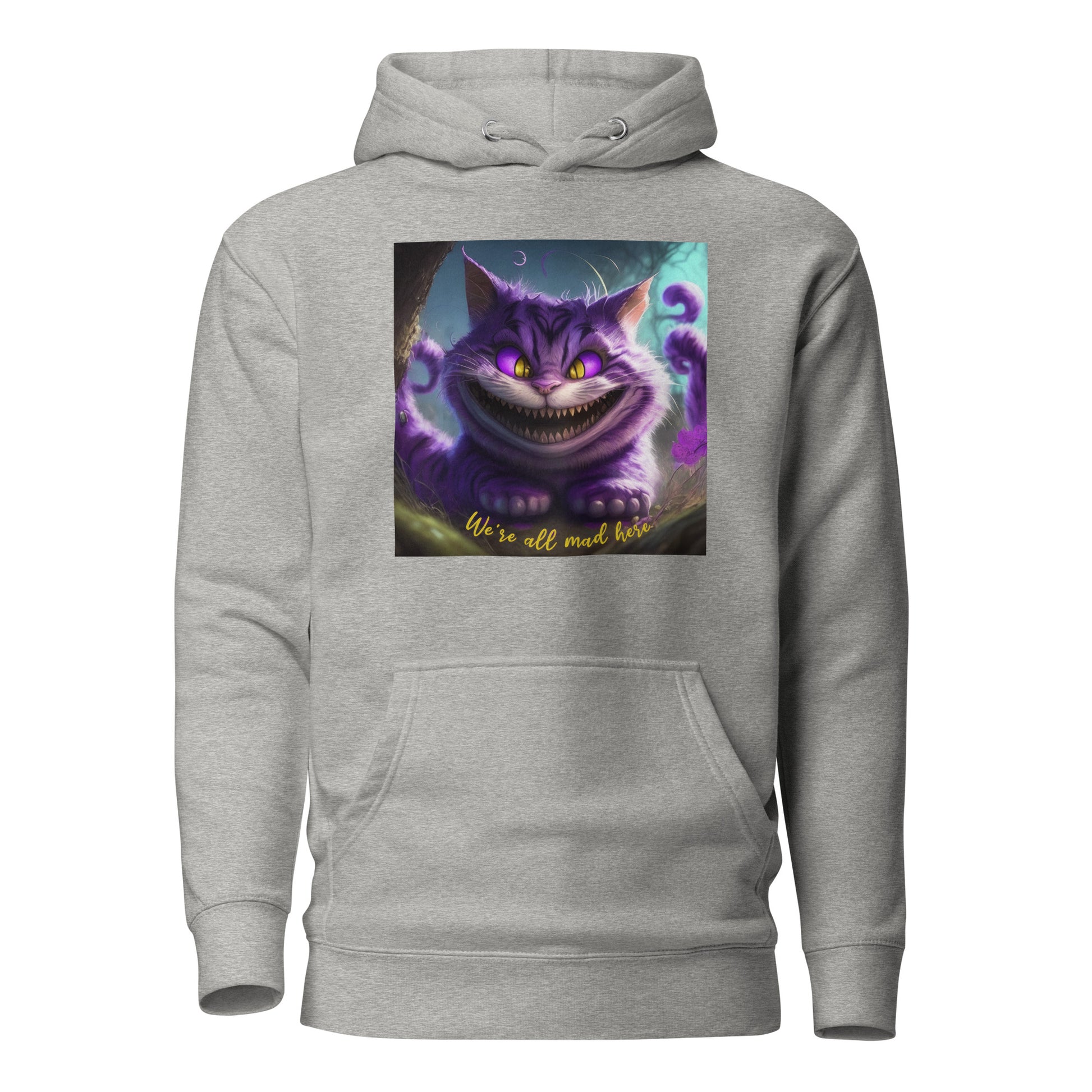 We're All Mad Here Cheshire Cat Men's Hoodie Carbon Grey