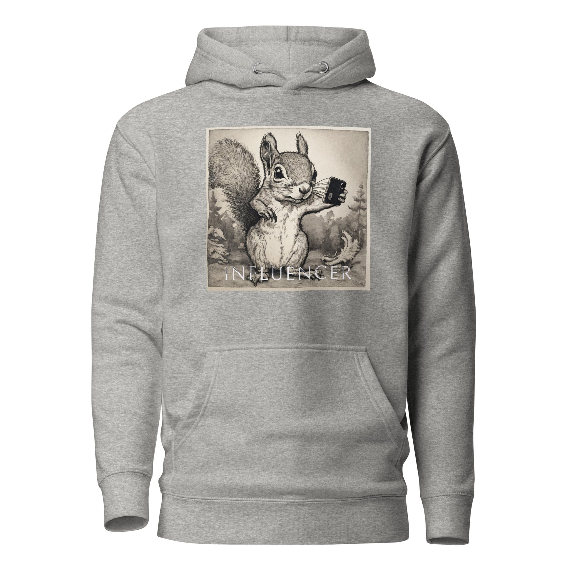 Squirrel Influencer Men's Funny Hoodie Carbon Grey