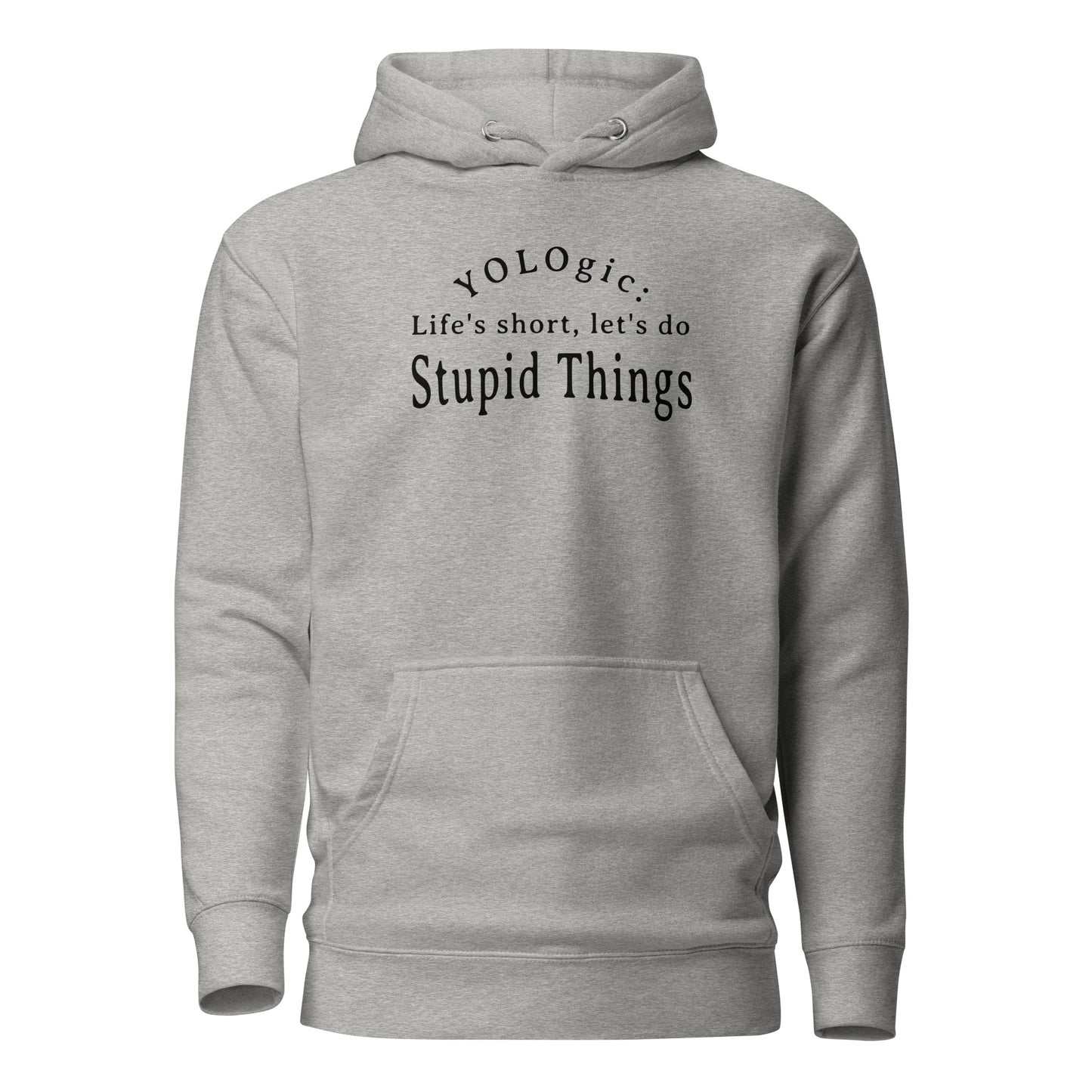 YOLOgic Men's Funny Hoodie Carbon Grey