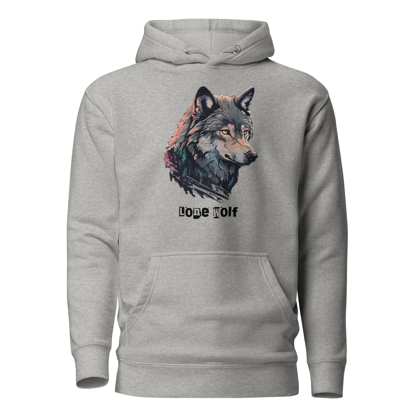 Lone Wolf Men's Funny Hoodie Carbon Grey