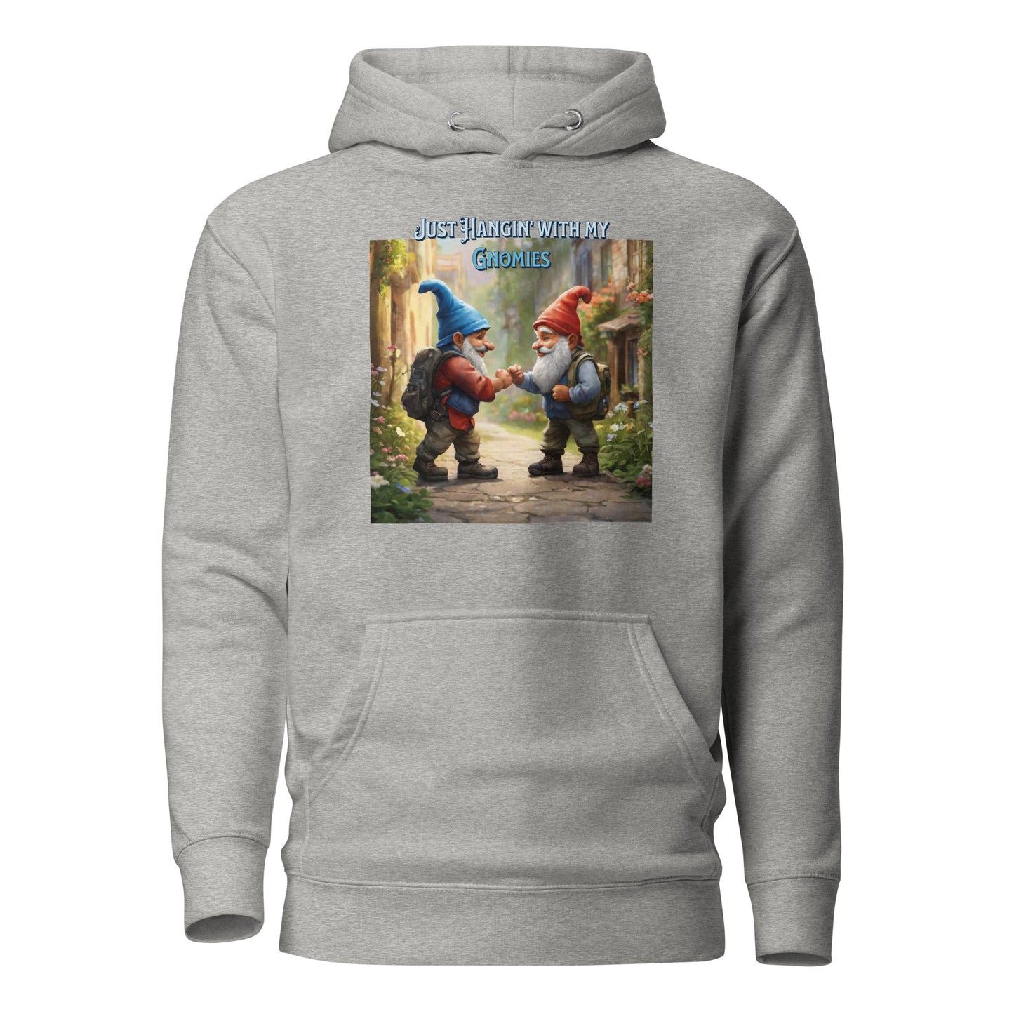 Just Hangin' with my Gnomies Men's Funny Hoodie Carbon Grey