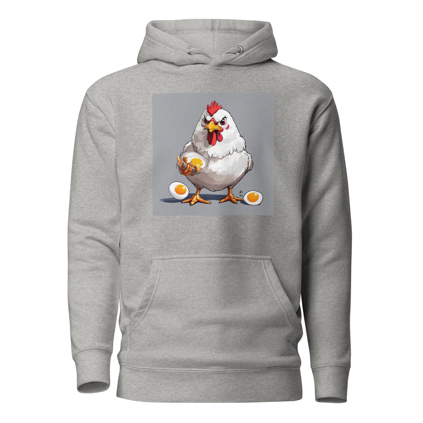 Cannibalistic Chicken Men's Funny Hoodie Carbon Grey