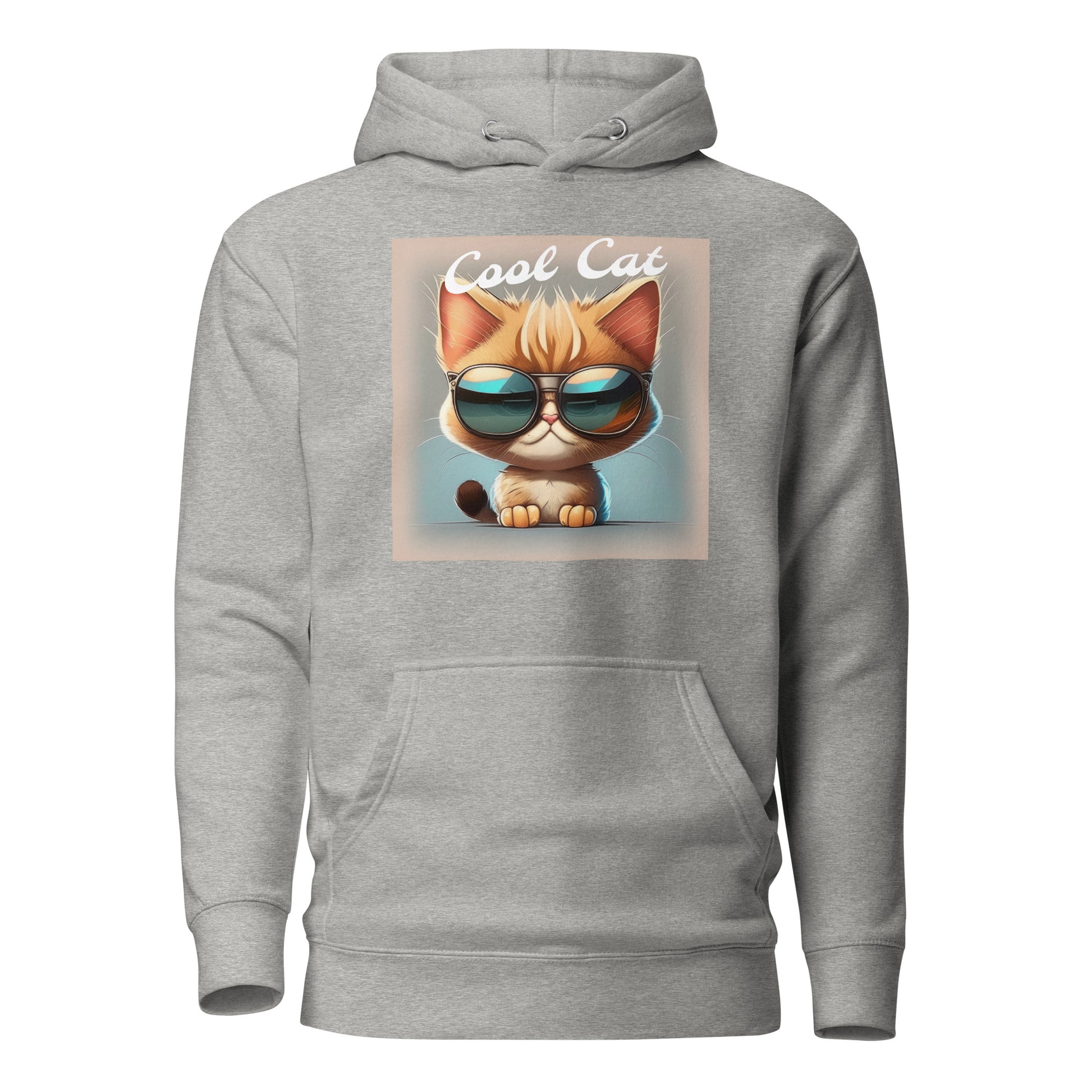 Cool Cat Men's Funny Hoodie Carbon Grey