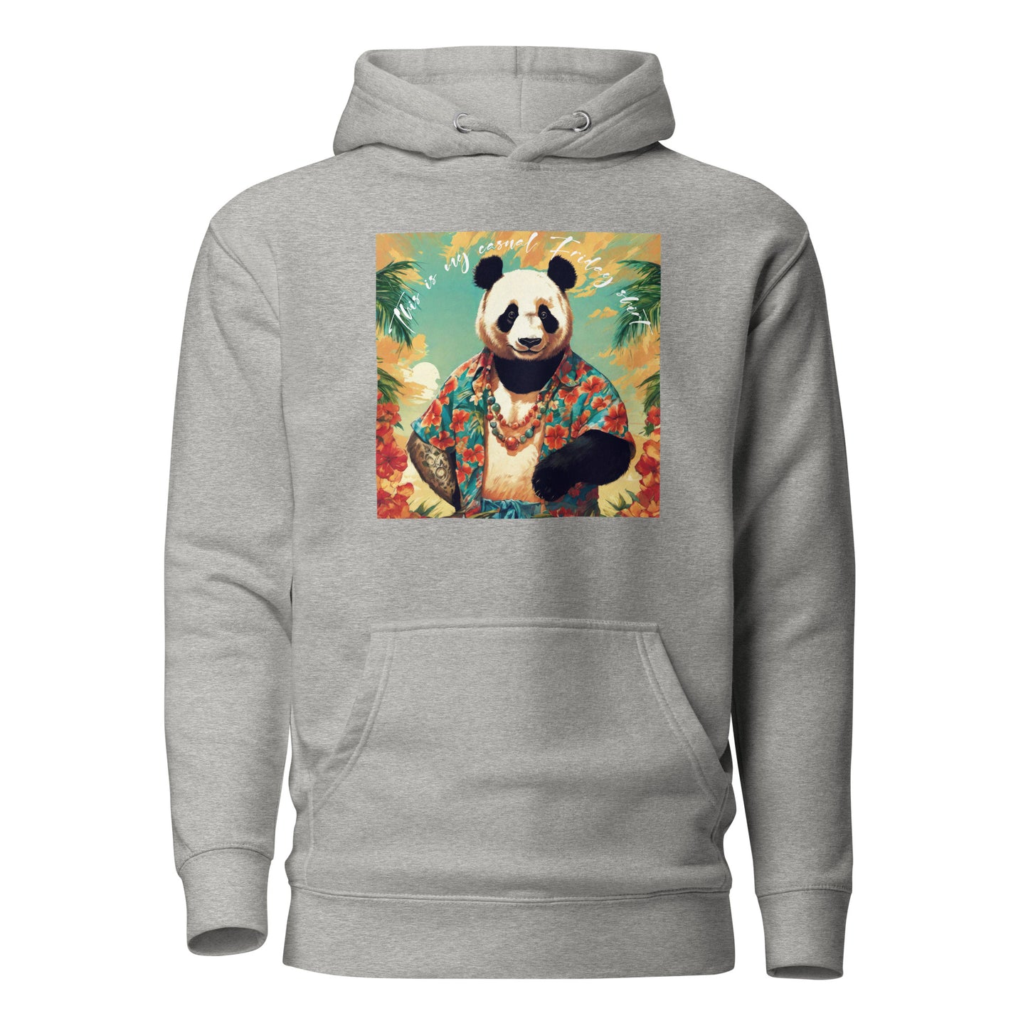 Casual Friday Panda Men's Funny Hoodie Carbon Grey