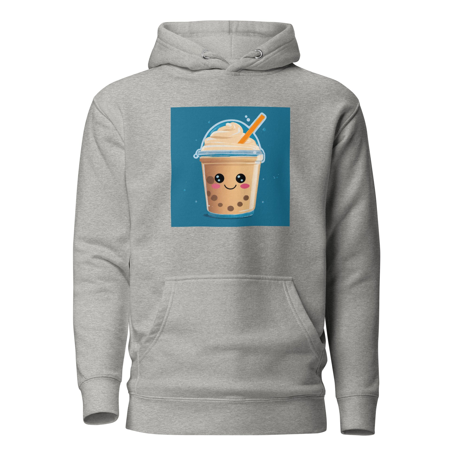 Boba Bubble Milk Tea Men's Funny Hoodie Carbon Grey