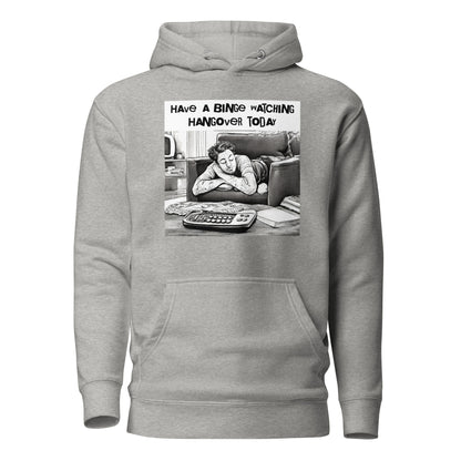 Binge Watching Hangover Men's Funny Hoodie Carbon Grey