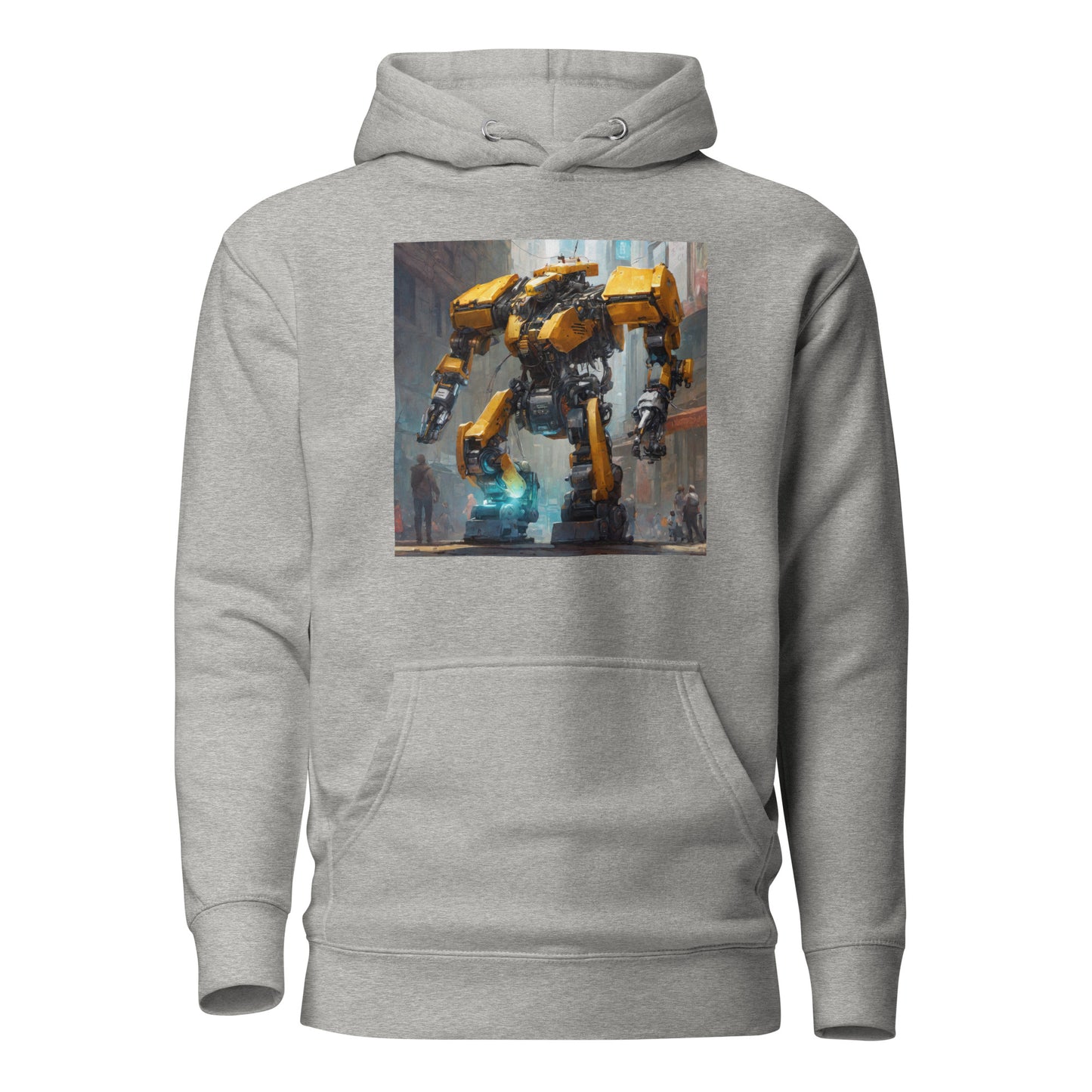 Yellow Mechanical Marvel Men's Hoodie Carbon Grey